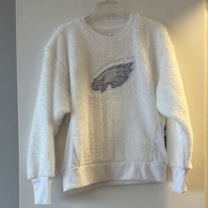 NFL apparel Philadelphia Eagles bling white fuzzy sweatshirt size large NWT